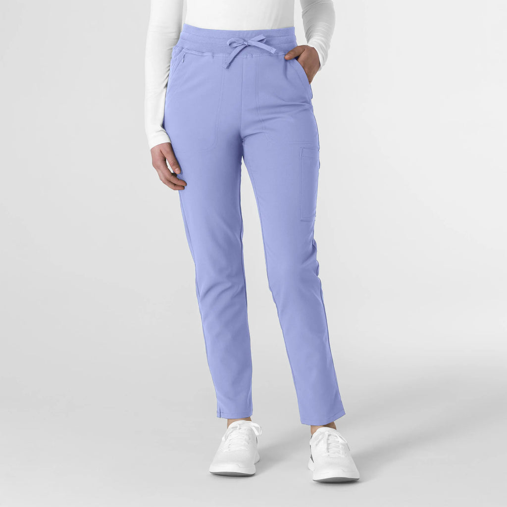 Wink Scrubs Women's Cargo Straight Slim Leg Scrub Pant Ceil Blue | scrub-supply.com