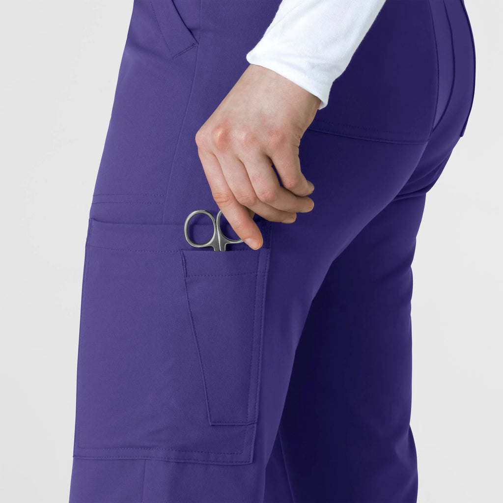 Wink Scrubs Women's Cargo Straight Slim Leg Scrub Pant Grape | scrub-supply.com