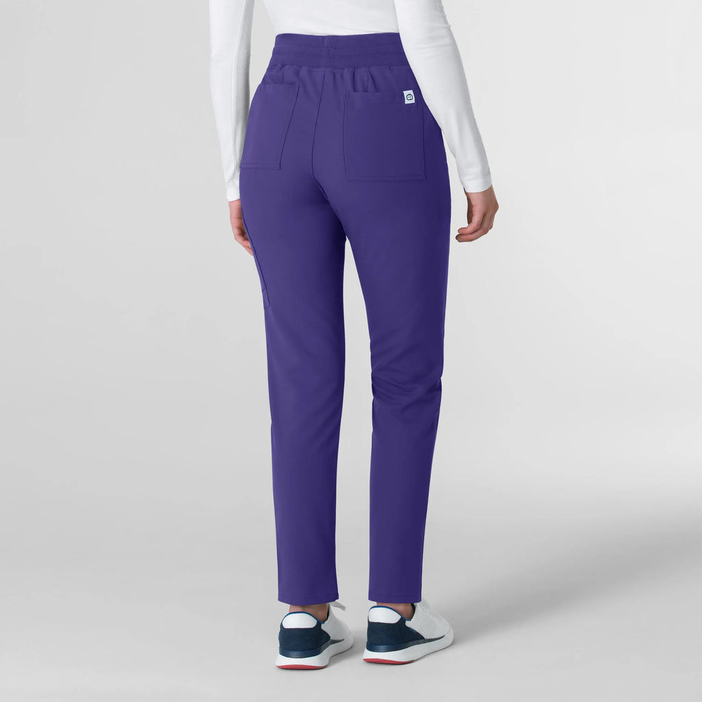 Wink Scrubs Women's Cargo Straight Slim Leg Scrub Pant Grape | scrub-supply.com