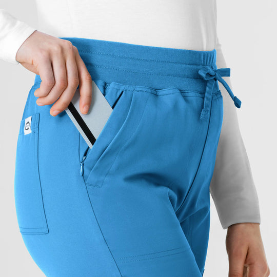 Wink Scrubs Women's Cargo Straight Slim Leg Scrub Pant Malibu Blue | scrub-supply.com