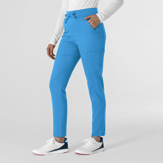 Wink Scrubs Women's Cargo Straight Slim Leg Scrub Pant Malibu Blue | scrub-supply.com
