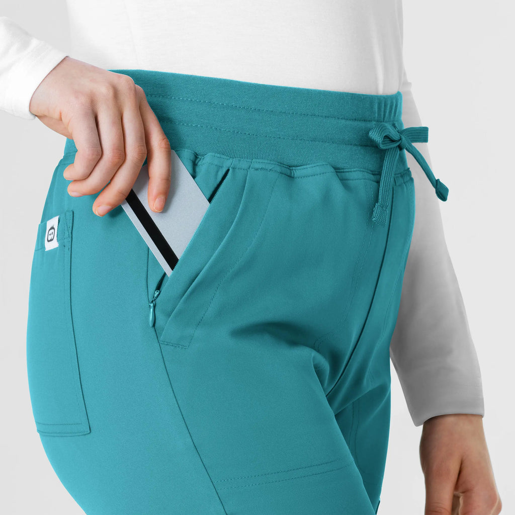 Wink Scrubs Women's Cargo Straight Slim Leg Scrub Pant Teal | scrub-supply.com