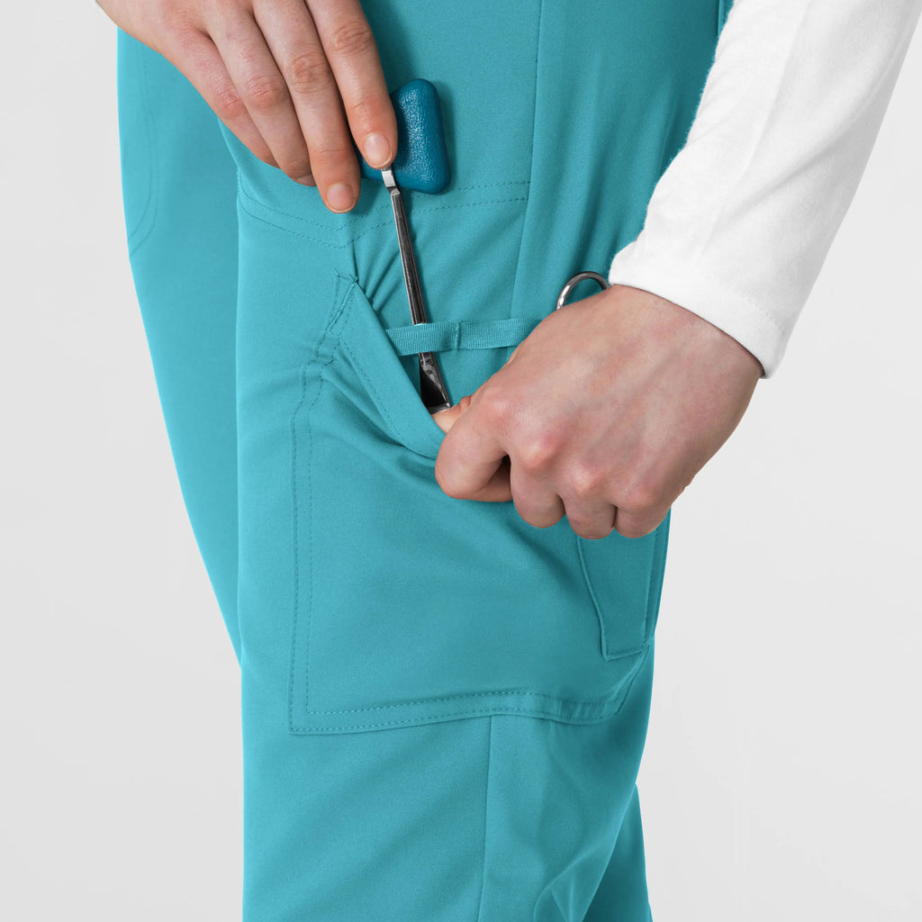 Wink Scrubs Women's Cargo Straight Slim Leg Scrub Pant Teal | scrub-supply.com