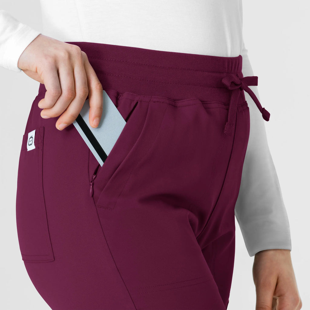 Wink Scrubs Women's Cargo Straight Slim Leg Scrub Pant Wine | scrub-supply.com