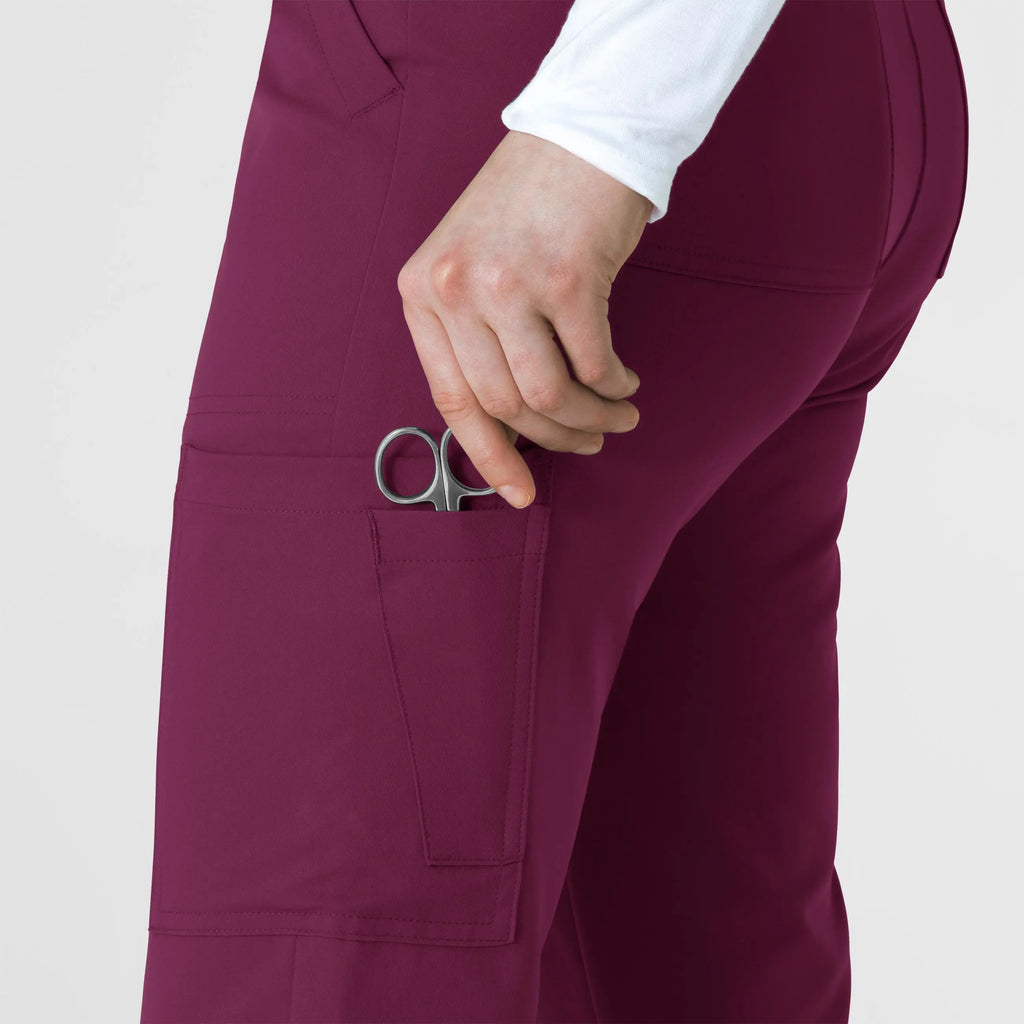 Wink Scrubs Women's Cargo Straight Slim Leg Scrub Pant Wine | scrub-supply.com