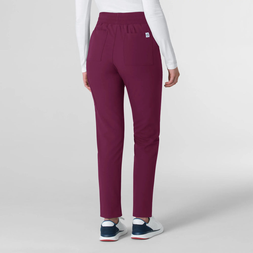 Wink Scrubs Women's Cargo Straight Slim Leg Scrub Pant Wine | scrub-supply.com