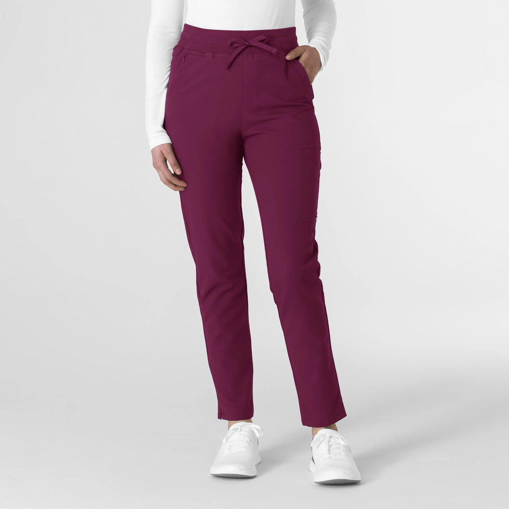 Wink Scrubs Women's Cargo Straight Slim Leg Scrub Pant Wine | scrub-supply.com