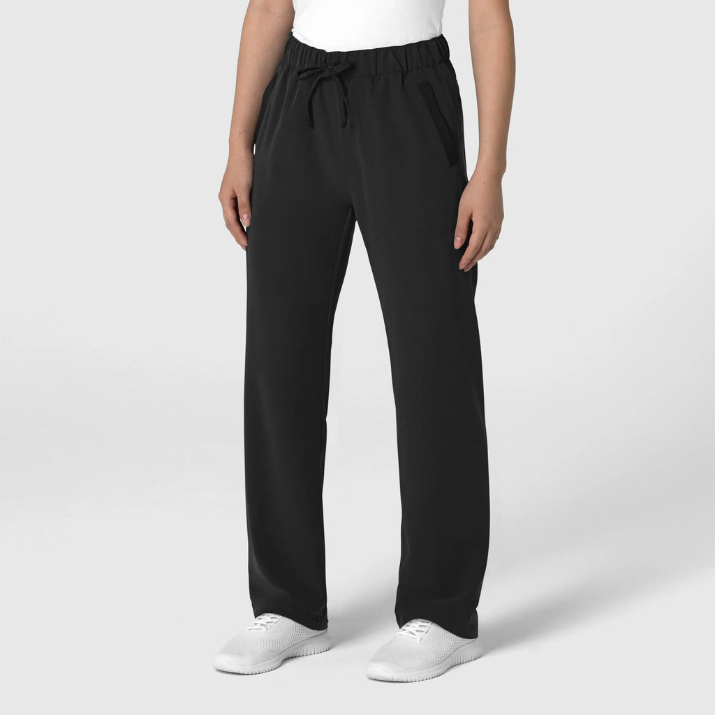 Wink Scrubs Women's Stovepipe High-Low Hem Scrub Pant Black | scrub-supply.com