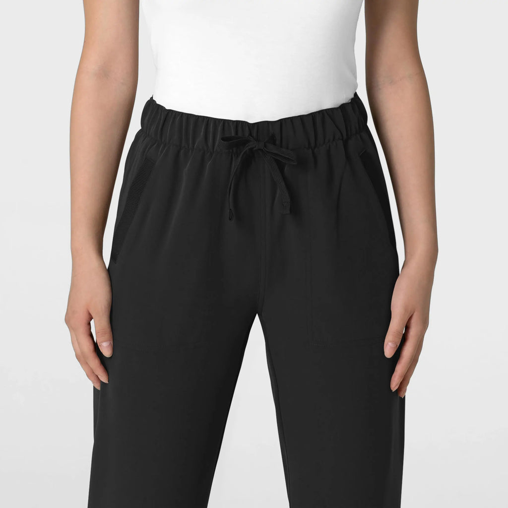 Wink Scrubs Women's Stovepipe High-Low Hem Scrub Pant Black | scrub-supply.com