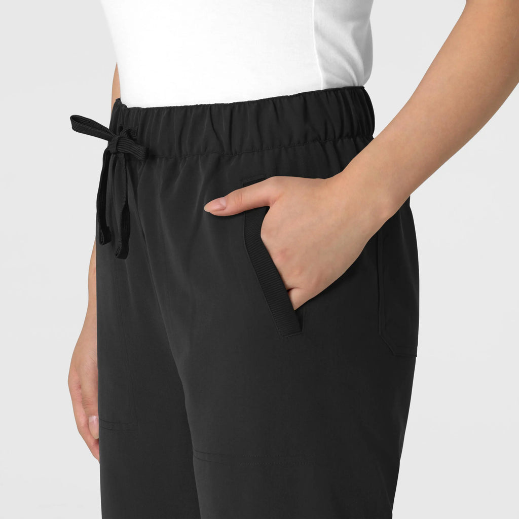 Wink Scrubs Women's Stovepipe High-Low Hem Scrub Pant Black | scrub-supply.com