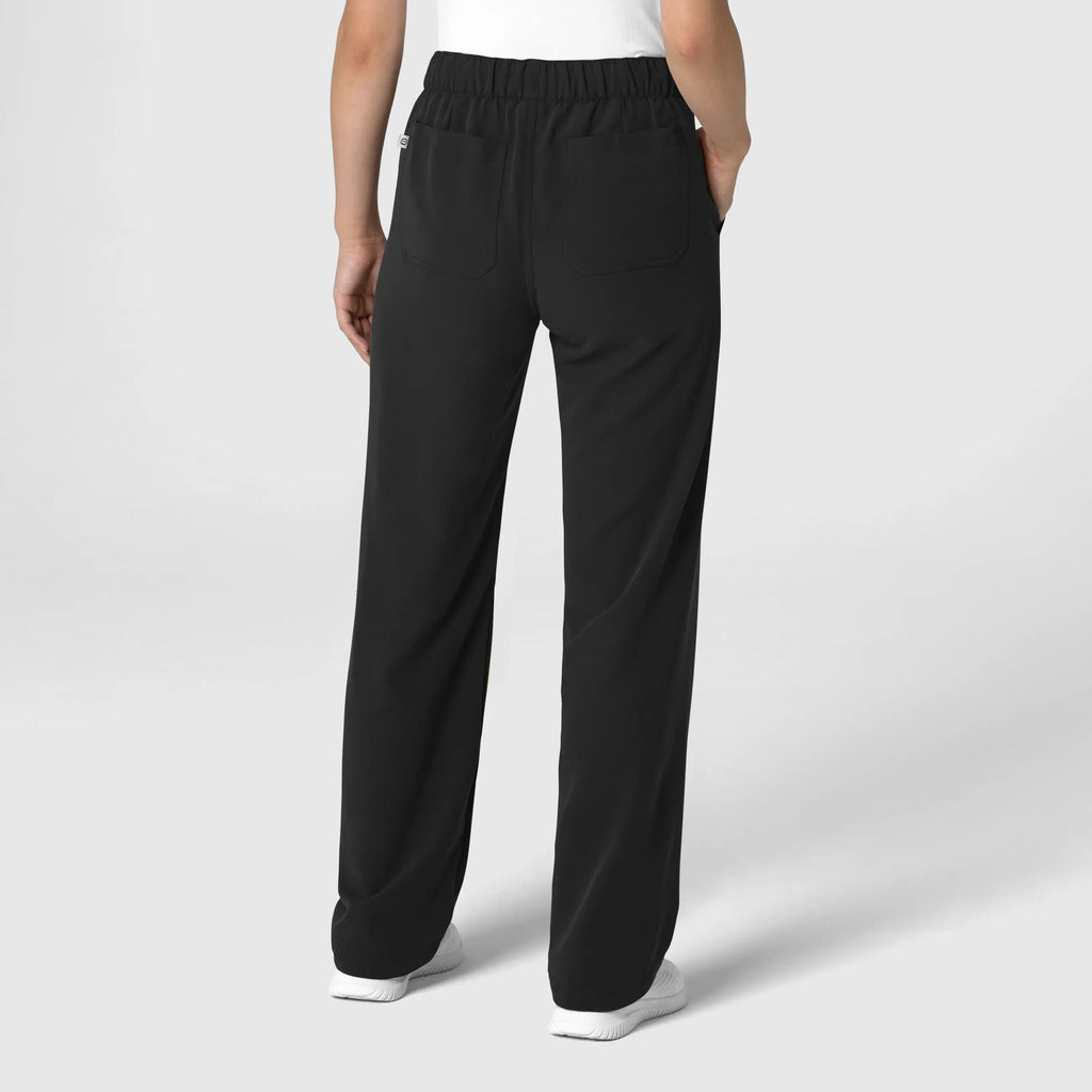 Wink Scrubs Women's Stovepipe High-Low Hem Scrub Pant Black | scrub-supply.com