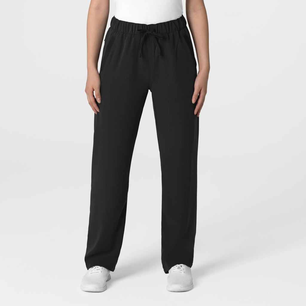 Wink Scrubs Women's Stovepipe High-Low Hem Scrub Pant Black | scrub-supply.com