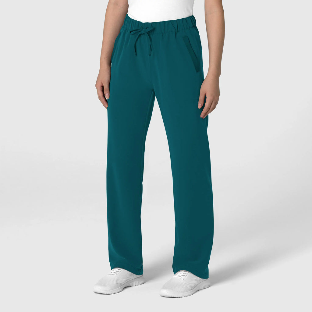 Wink Scrubs Women's Stovepipe High-Low Hem Scrub Pant Caribbean Blue | scrub-supply.com