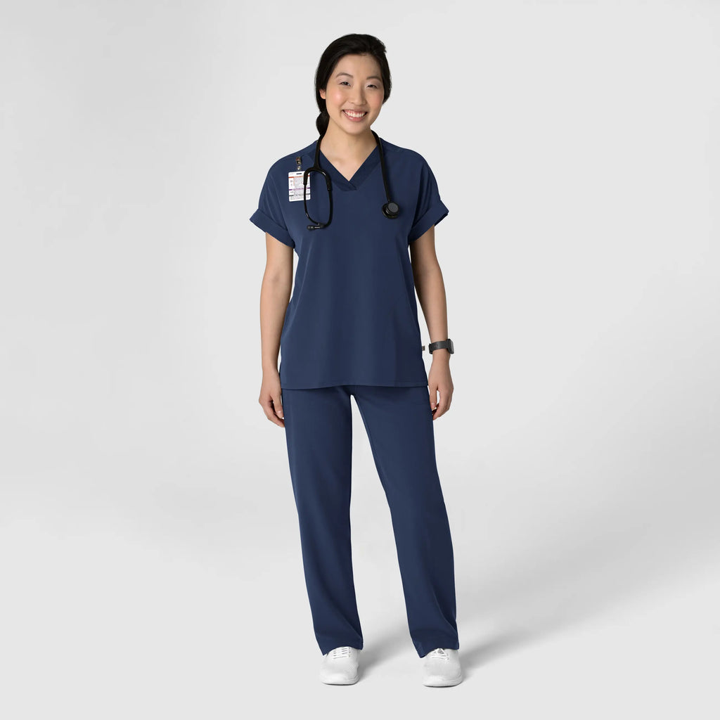 Wink Scrubs Women's Stovepipe High-Low Hem Scrub Pant Navy | scrub-supply.com