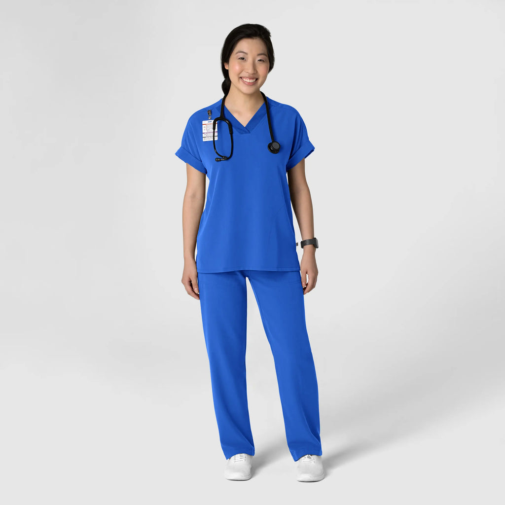 Wink Scrubs Women's Stovepipe High-Low Hem Scrub Pant Royal Blue | scrub-supply.com