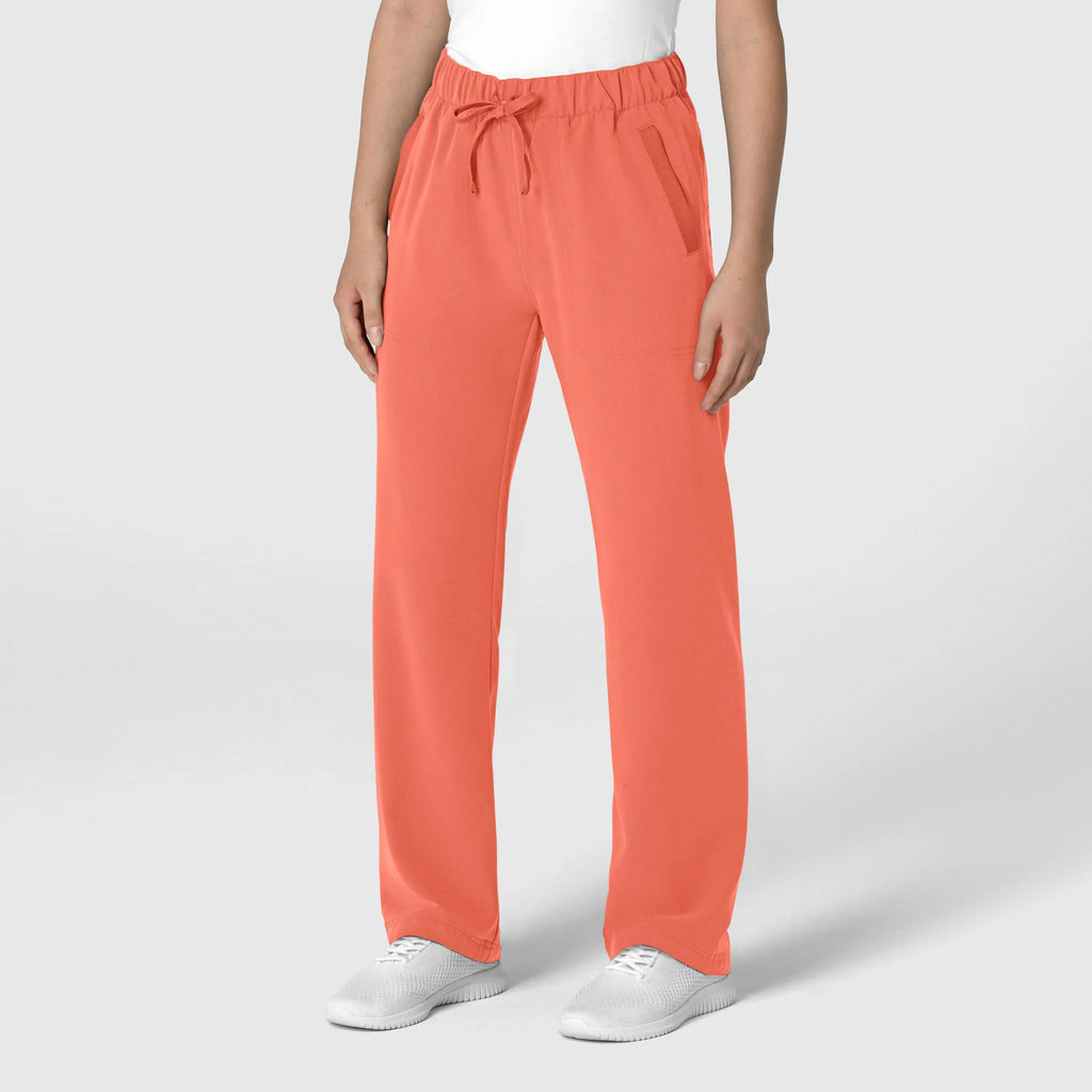 Wink Scrubs Women's Stovepipe High-Low Hem Scrub Pant Sugar Coral | scrub-supply.com