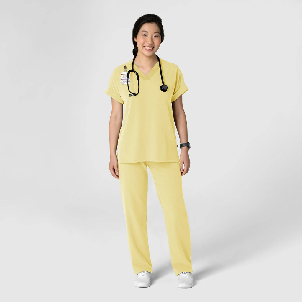 Wink Scrubs Women's Stovepipe High-Low Hem Scrub Pant Sunshine Yellow | scrub-supply.com