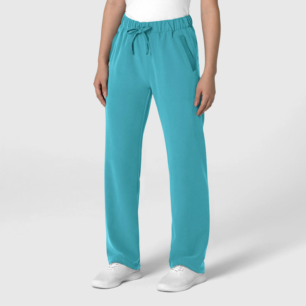 Wink Scrubs Women's Stovepipe High-Low Hem Scrub Pant Teal | scrub-supply.com