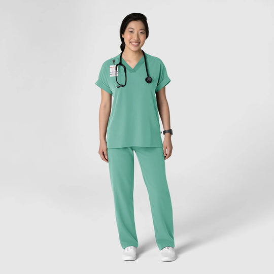 Wink Scrubs Women's Stovepipe High-Low Hem Scrub Pant Turquoise | scrub-supply.com