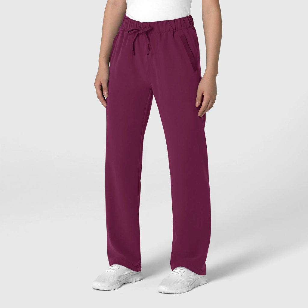 Wink Scrubs Women's Stovepipe High-Low Hem Scrub Pant Wine | scrub-supply.com