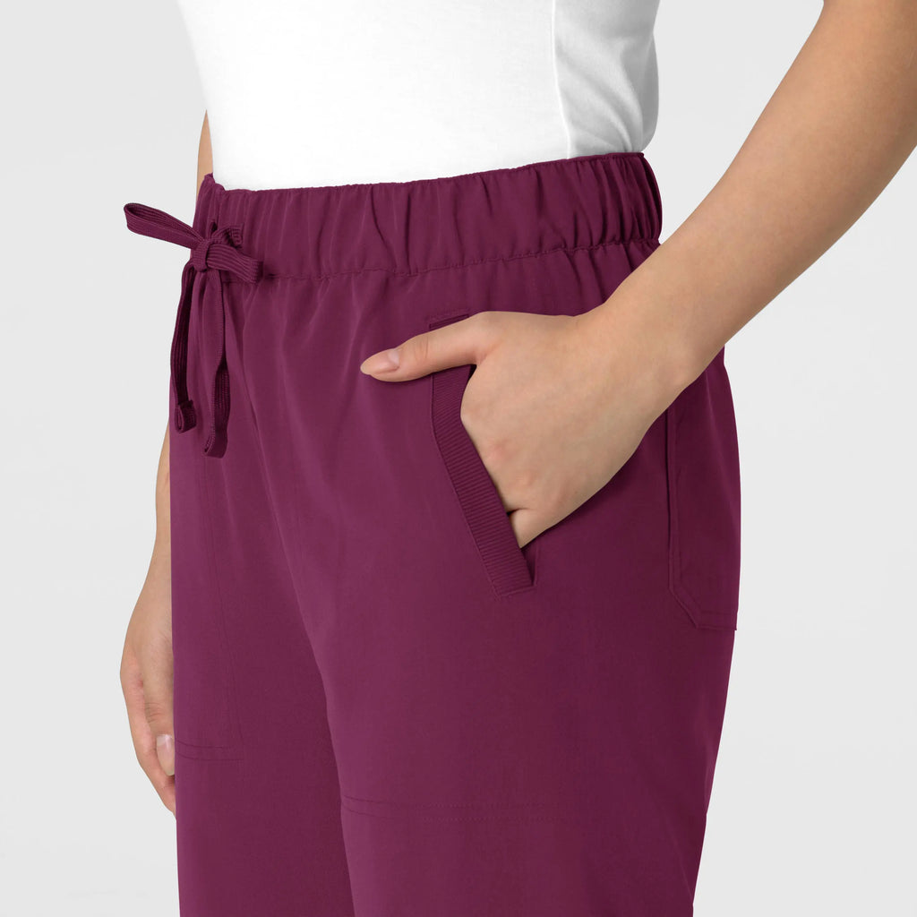 Wink Scrubs Women's Stovepipe High-Low Hem Scrub Pant Wine | scrub-supply.com