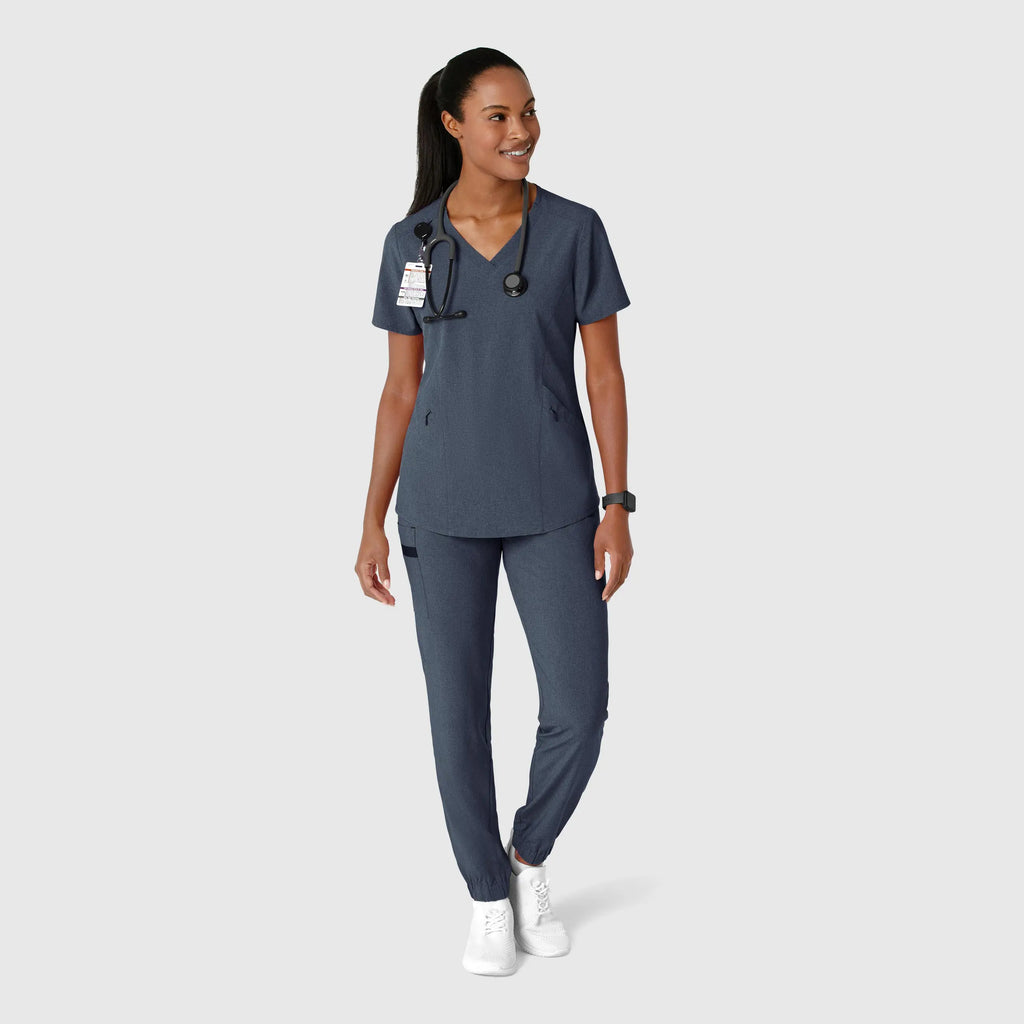 Wink Scrubs Women's RENEW Jogger Scrub Pant Navy Heather | scrub-supply.com