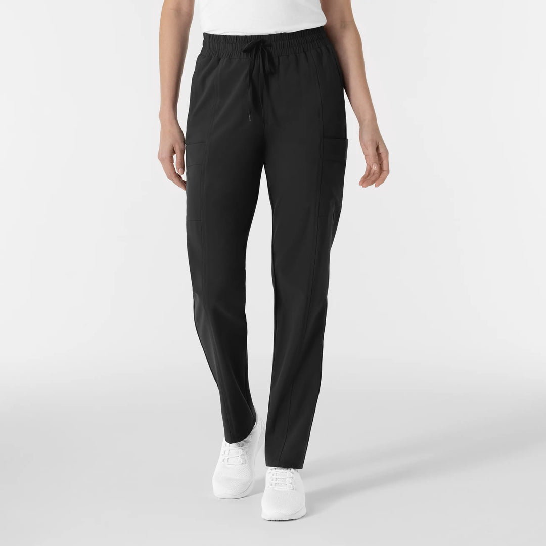 Wink Scrubs Women's Women’s High Waist Tapered Scrub Pant Black | scrub-supply.com