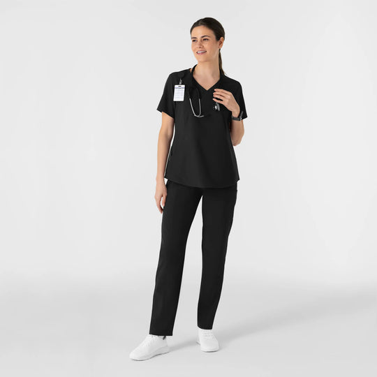 Wink Scrubs Women's Women’s High Waist Tapered Scrub Pant Black | scrub-supply.com