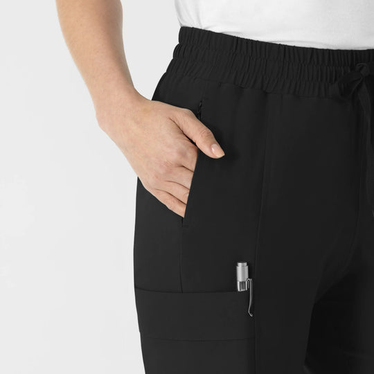 Wink Scrubs Women's Women’s High Waist Tapered Scrub Pant Black | scrub-supply.com