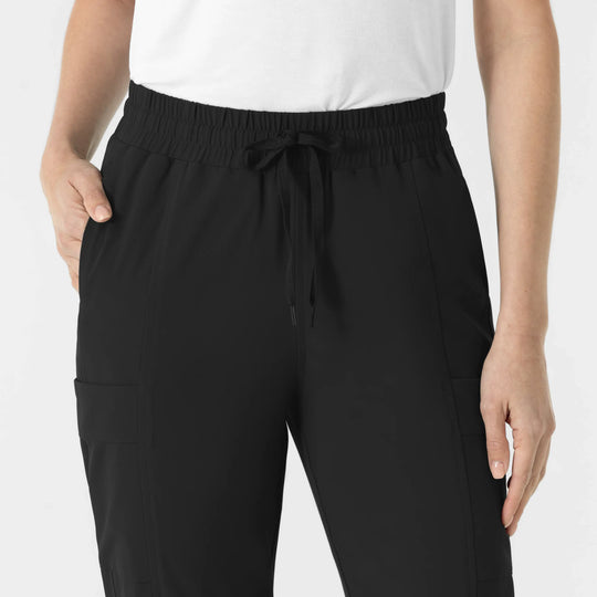 Wink Scrubs Women's Women’s High Waist Tapered Scrub Pant Black | scrub-supply.com