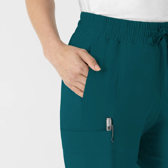 Wink Scrubs Women's Women’s High Waist Tapered Scrub Pant Caribbean Blue | scrub-supply.com