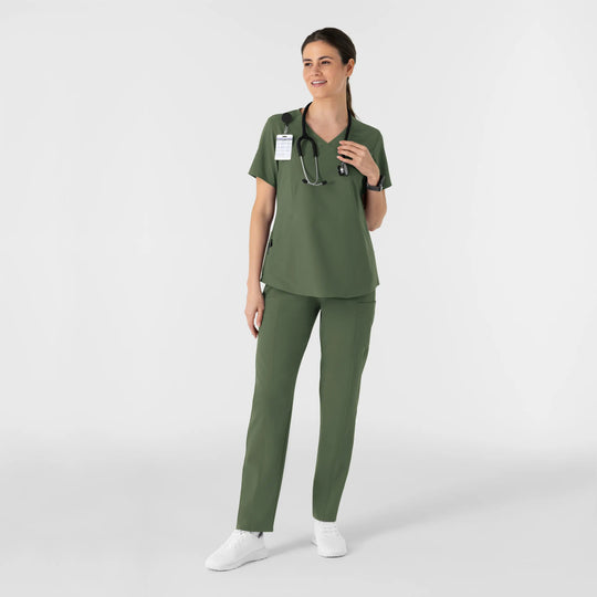 Wink Scrubs Women's Women’s High Waist Tapered Scrub Pant Olive | scrub-supply.com