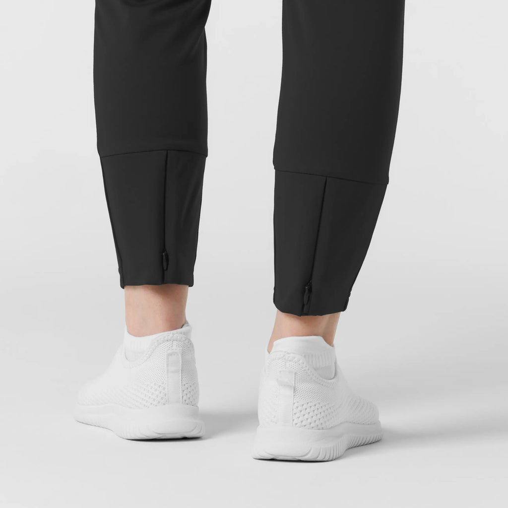 Wink Scrubs Knit Women's Track Scrub Pant Black | scrub-supply.com