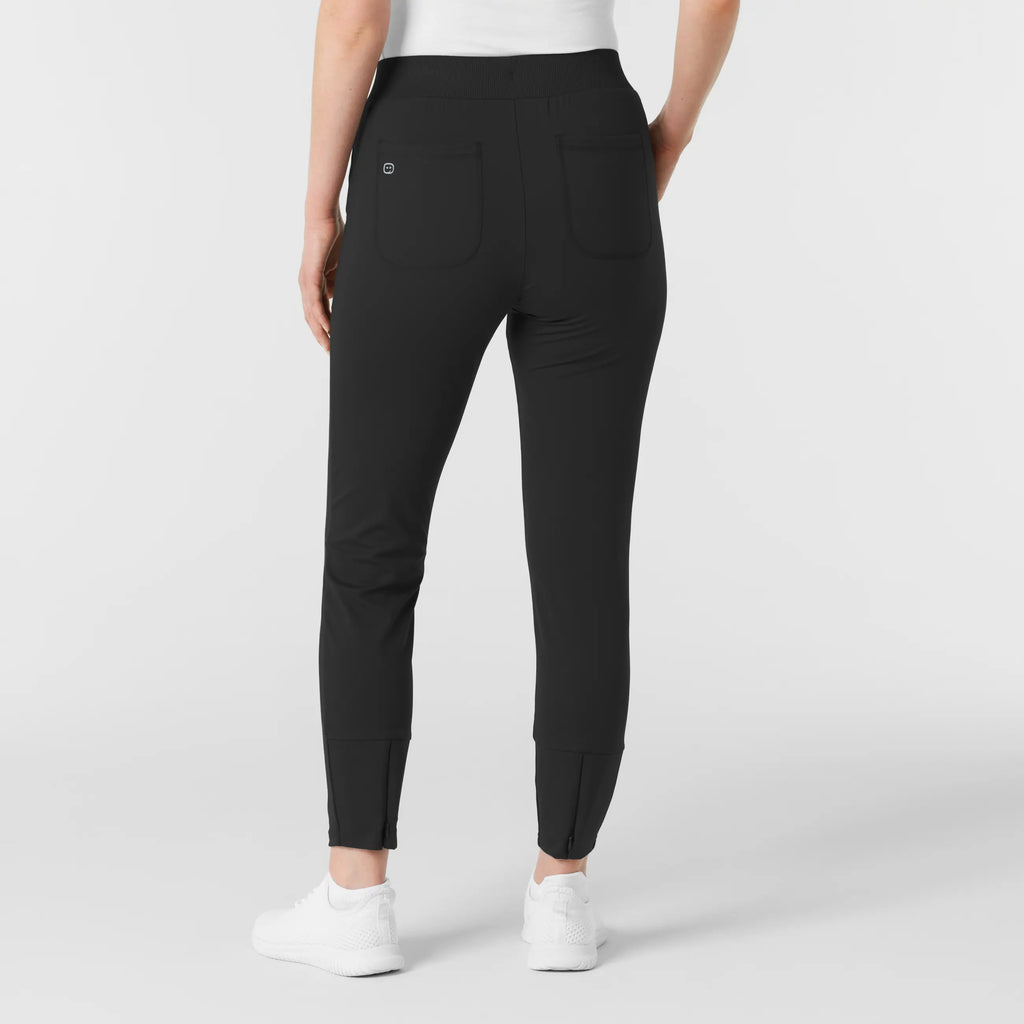 Wink Scrubs Knit Women's Track Scrub Pant Black | scrub-supply.com