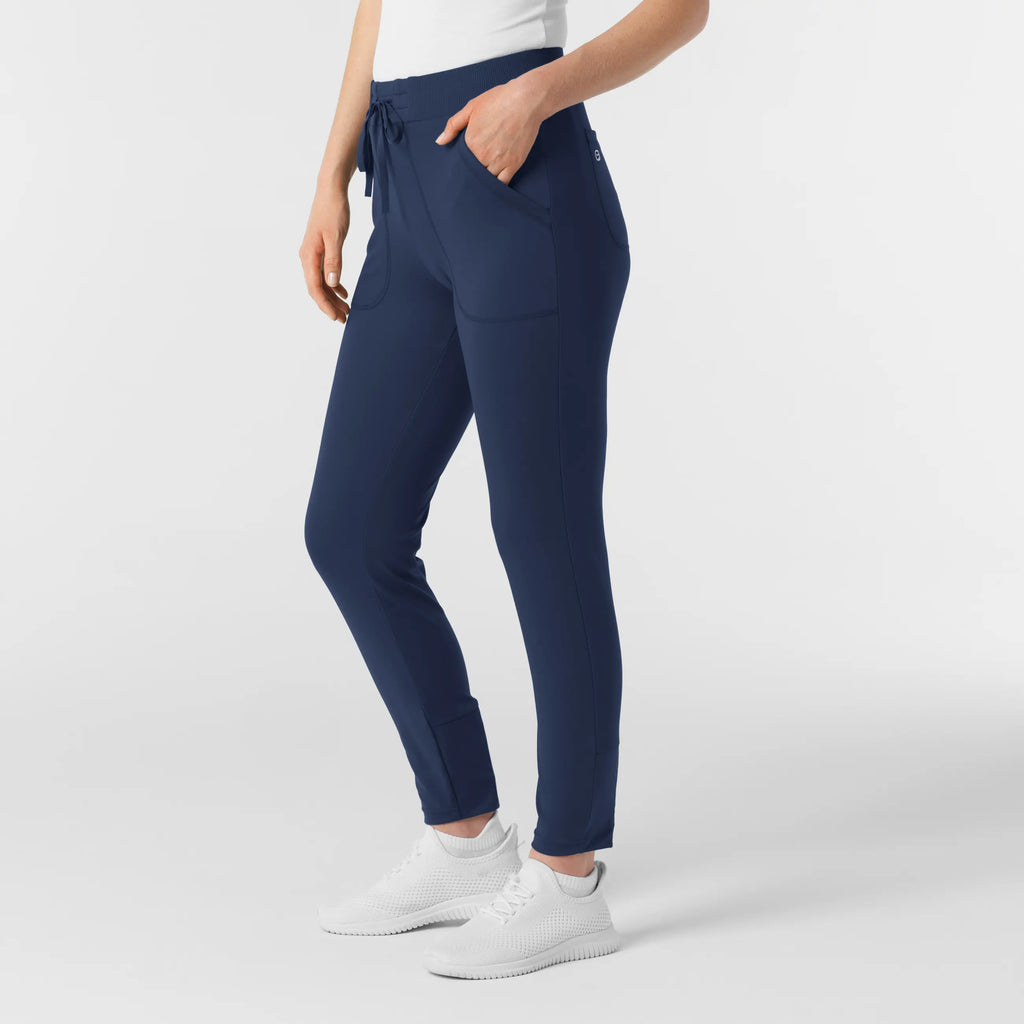 Wink Scrubs Knit Women's Track Scrub Pant Navy | scrub-supply.com