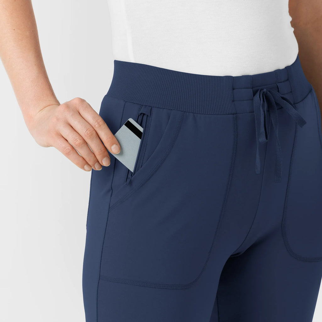 Wink Scrubs Knit Women's Track Scrub Pant Navy | scrub-supply.com