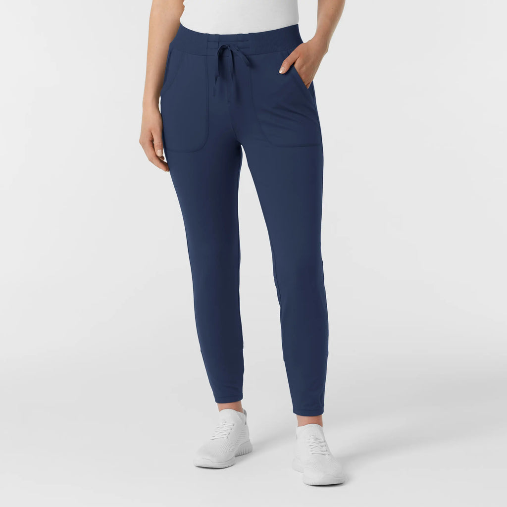 Wink Scrubs Knit Women's Track Scrub Pant Navy | scrub-supply.com