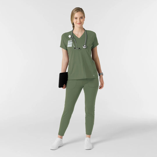 Wink Scrubs Women's Knit Track Scrub Pant Olive | scrub-supply.com