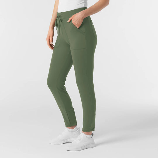 Wink Scrubs Women's Knit Track Scrub Pant Olive | scrub-supply.com