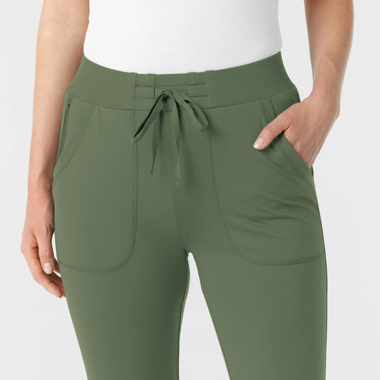 Wink Scrubs Women's Knit Track Scrub Pant Olive | scrub-supply.com