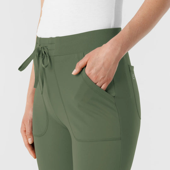 Wink Scrubs Women's Knit Track Scrub Pant Olive | scrub-supply.com