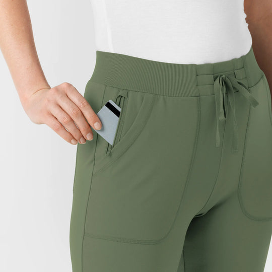 Wink Scrubs Women's Knit Track Scrub Pant Olive | scrub-supply.com