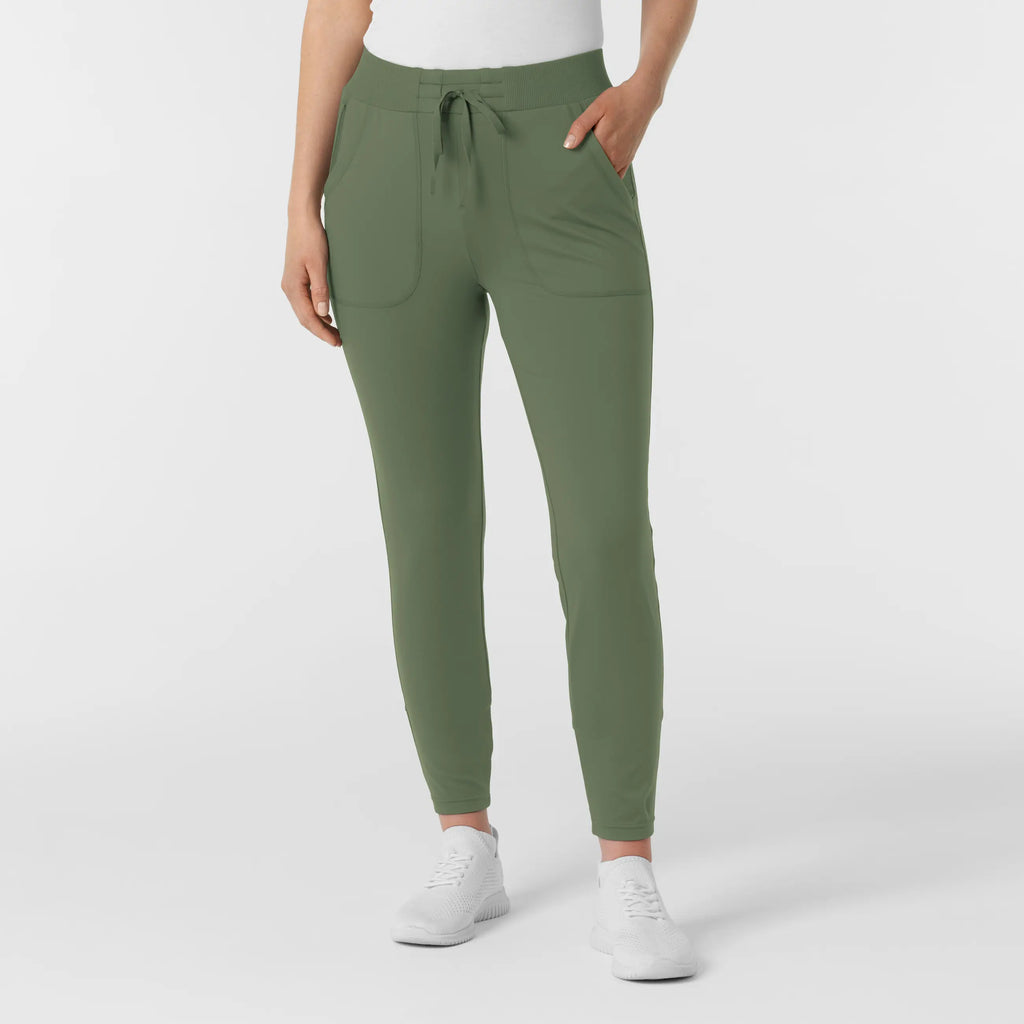 Wink Scrubs Women's Knit Track Scrub Pant Olive | scrub-supply.com