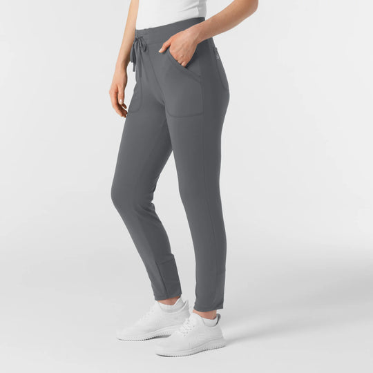 Wink Scrubs Knit Women's Track Scrub Pant Pewter | scrub-supply.com
