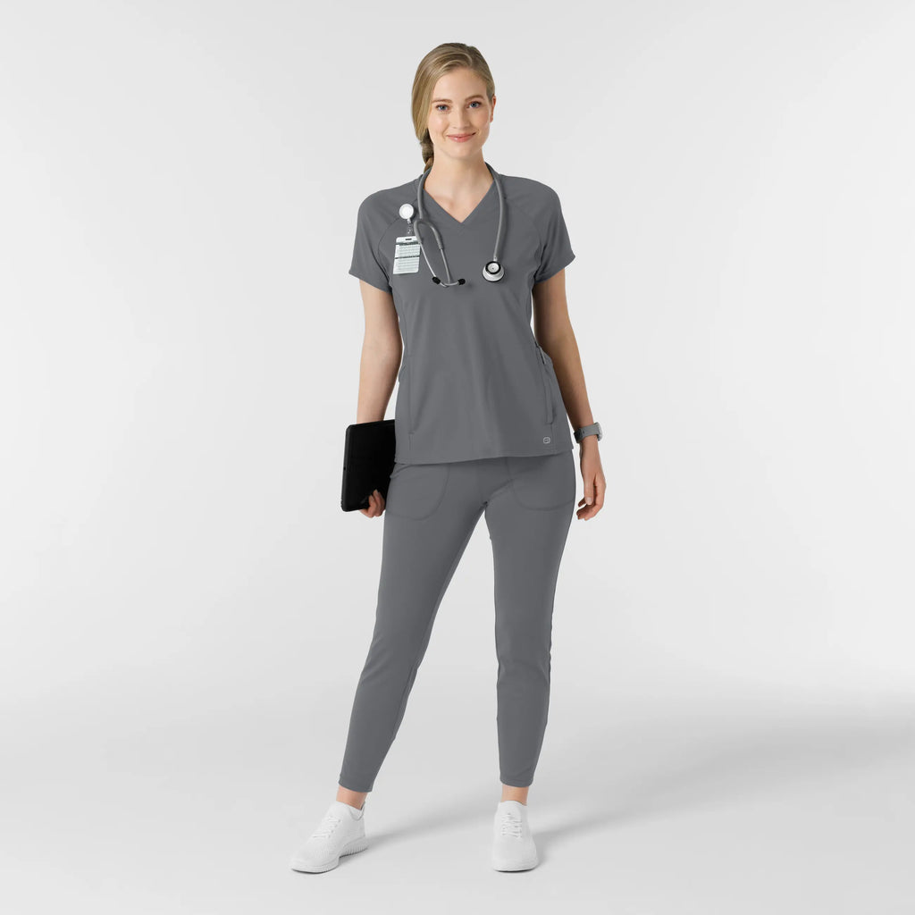 Wink Scrubs Knit Women's Track Scrub Pant Pewter | scrub-supply.com