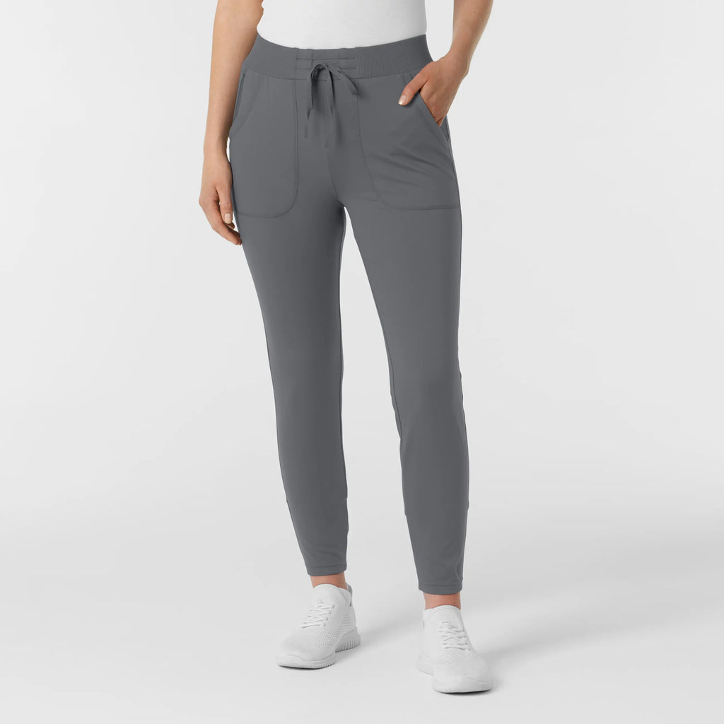 Wink Scrubs Knit Women's Track Scrub Pant Pewter | scrub-supply.com