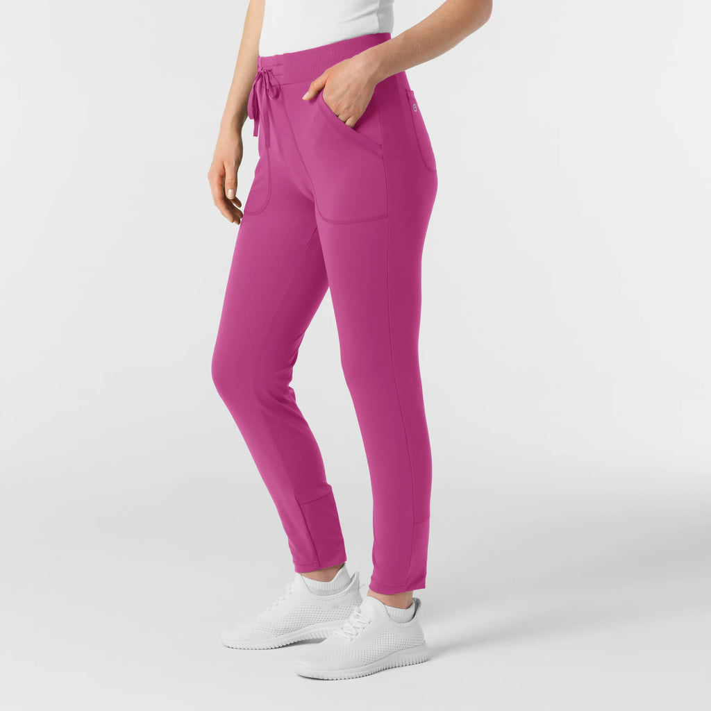 Wink Scrubs Knit Women's Track Scrub Pant Raspberry | scrub-supply.com