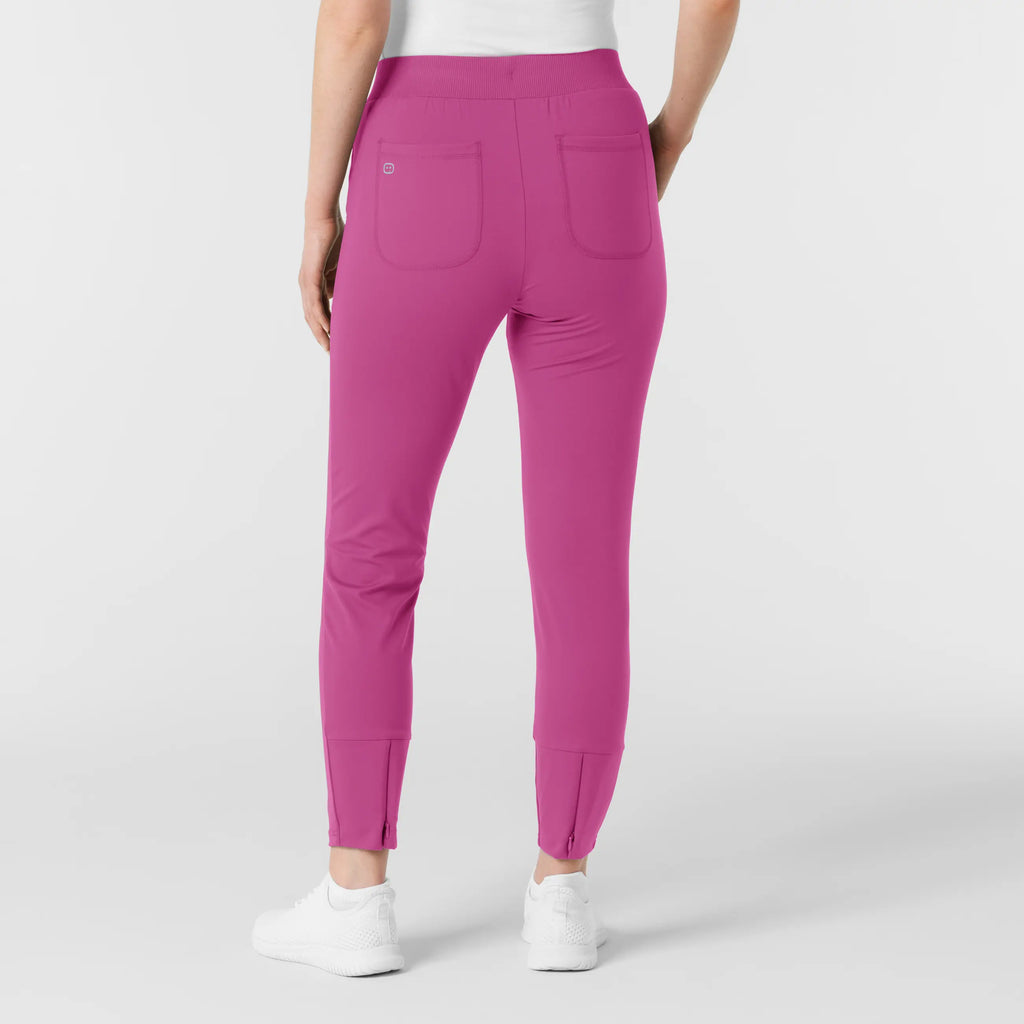Wink Scrubs Knit Women's Track Scrub Pant Raspberry | scrub-supply.com