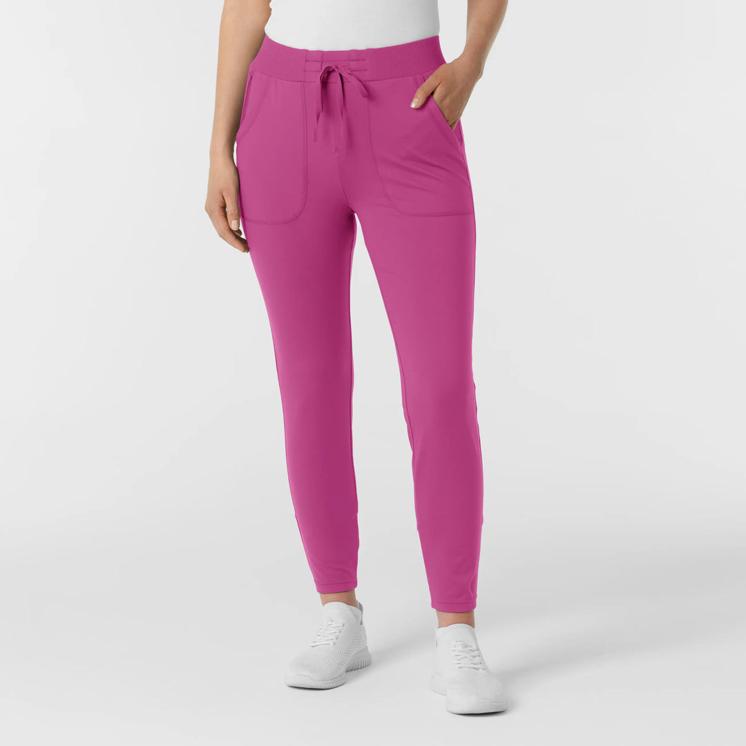 Wink Scrubs Knit Women's Track Scrub Pant Raspberry | scrub-supply.com