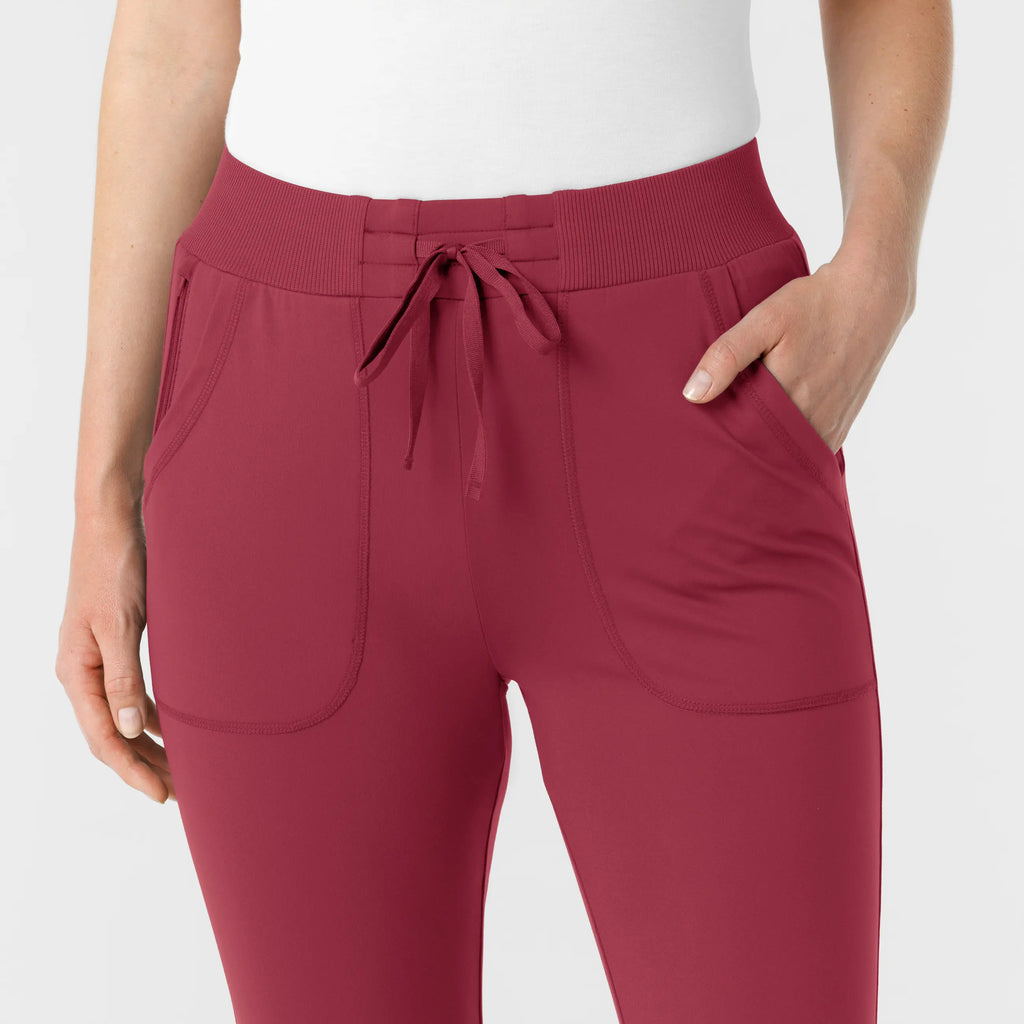 Wink Scrubs Women's Knit Track Scrub Pant Ruby | scrub-supply.com